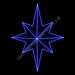 Макушка Северная звезда на елку 3D синяя